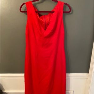 Escada new wool red holiday sleeveless dress 42